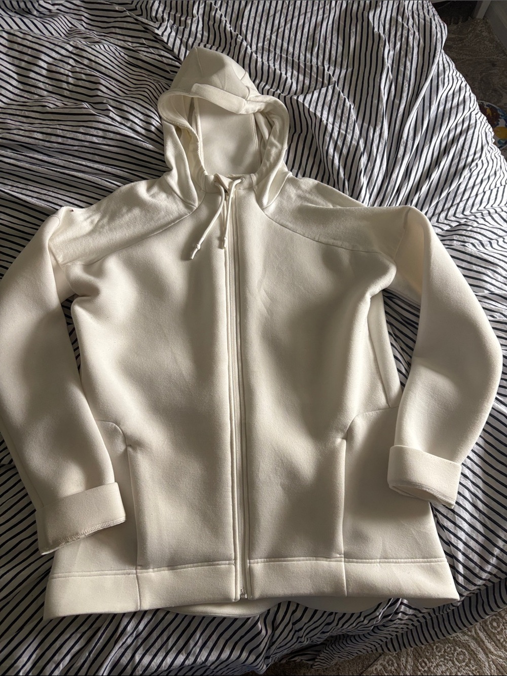 Sweaty Betty Cream Full-Zip Hooded Teddy Jacket